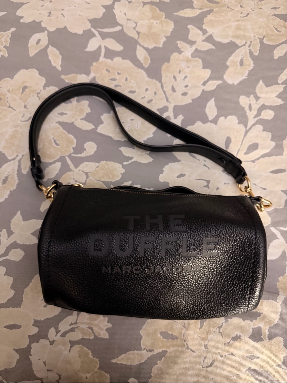 Marc Jacobs Black Pebbled Leather Crossbody Duffle